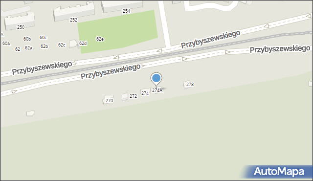 Łódź, Przybyszewskiego Stanisława, 274A, mapa Łodzi