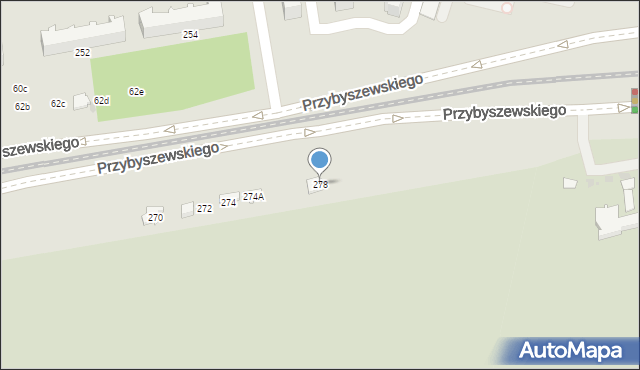 Łódź, Przybyszewskiego Stanisława, 278, mapa Łodzi