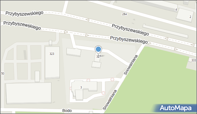 Łódź, Przybyszewskiego Stanisława, 327, mapa Łodzi