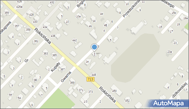 Łódź, Przedszkolna, 1, mapa Łodzi