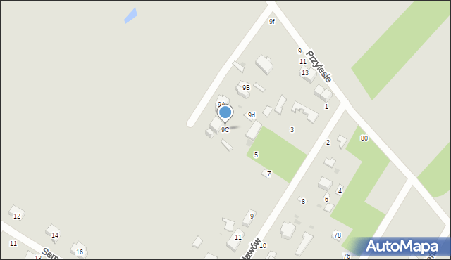 Łódź, Przylesie, 9C, mapa Łodzi