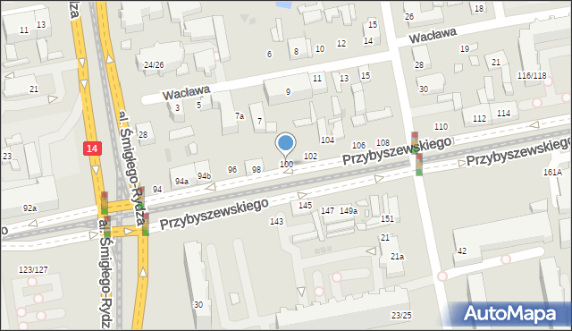 Łódź, Przybyszewskiego Stanisława, 100, mapa Łodzi