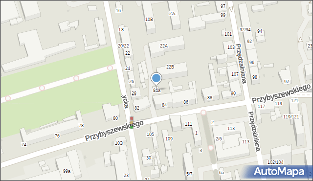 Łódź, Przybyszewskiego Stanisława, 84a, mapa Łodzi