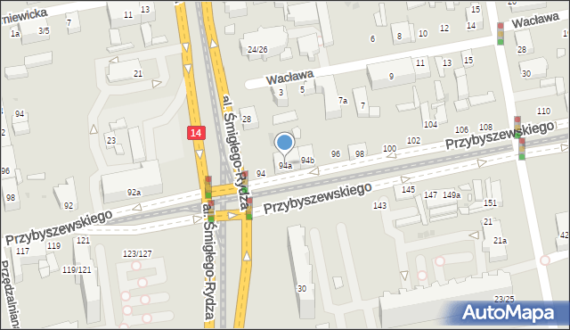 Łódź, Przybyszewskiego Stanisława, 94a, mapa Łodzi