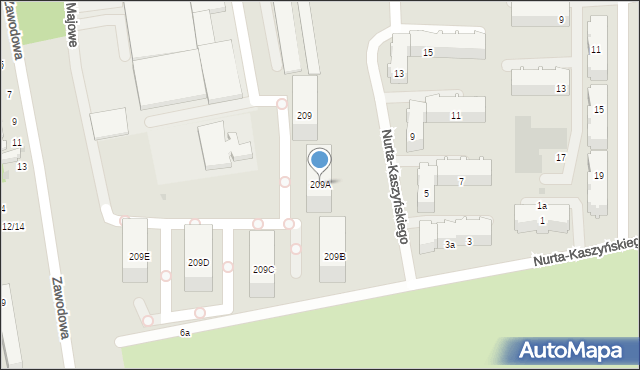 Łódź, Przybyszewskiego Stanisława, 209A, mapa Łodzi