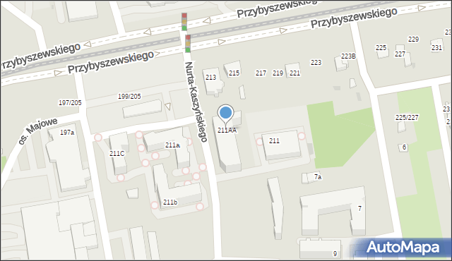 Łódź, Przybyszewskiego Stanisława, 211AA, mapa Łodzi