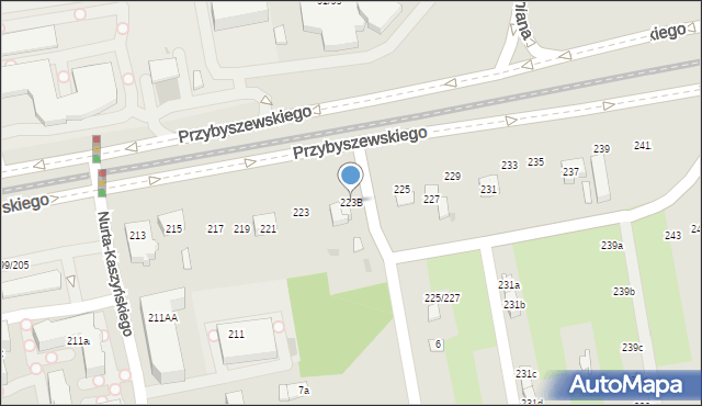 Łódź, Przybyszewskiego Stanisława, 223B, mapa Łodzi