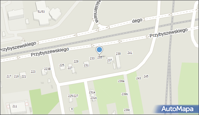 Łódź, Przybyszewskiego Stanisława, 235, mapa Łodzi