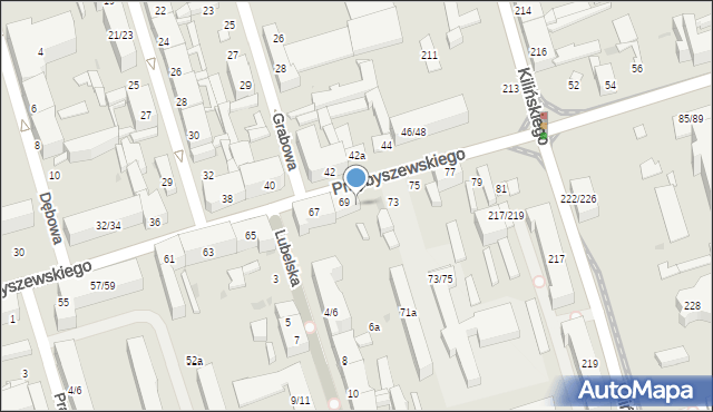 Łódź, Przybyszewskiego Stanisława, 71, mapa Łodzi
