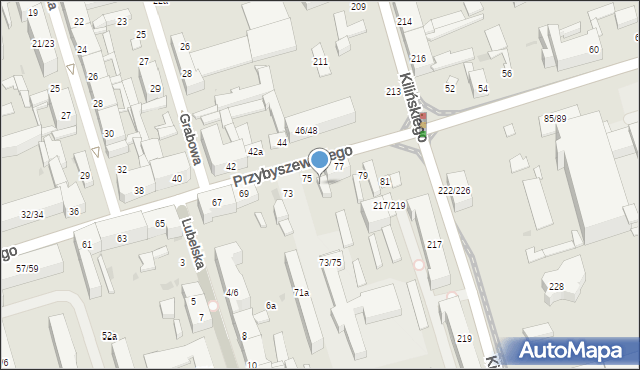 Łódź, Przybyszewskiego Stanisława, 75a, mapa Łodzi