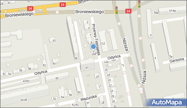 Łódź, Przerwy-Tetmajera Kazimierza, 11a, mapa Łodzi