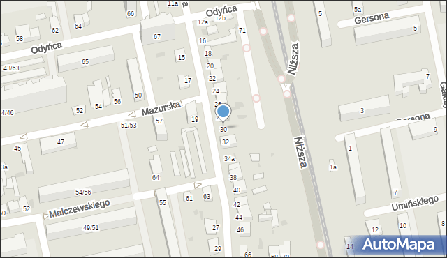 Łódź, Przerwy-Tetmajera Kazimierza, 30, mapa Łodzi