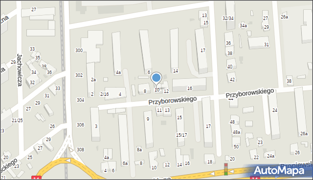 Łódź, Przyborowskiego Walerego, 10, mapa Łodzi