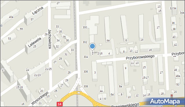 Łódź, Przyborowskiego Walerego, 2, mapa Łodzi