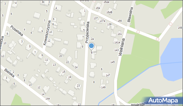 Łódź, Przyjacielska, 4, mapa Łodzi