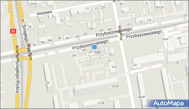 Łódź, Przybyszewskiego Stanisława, 147/149, mapa Łodzi