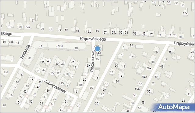 Łódź, Prądzyńskiego Ignacego, gen., 36b, mapa Łodzi