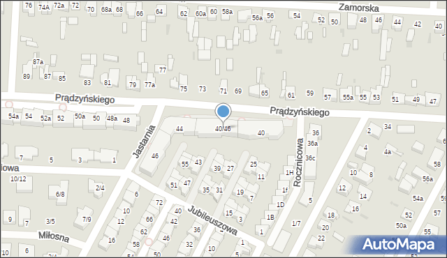 Łódź, Prądzyńskiego Ignacego, gen., 40/46, mapa Łodzi