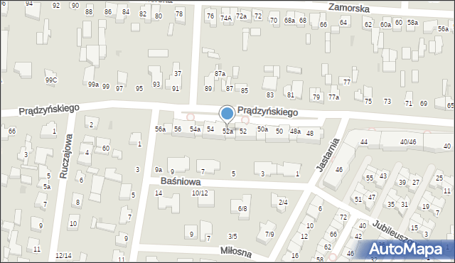 Łódź, Prądzyńskiego Ignacego, gen., 52a, mapa Łodzi