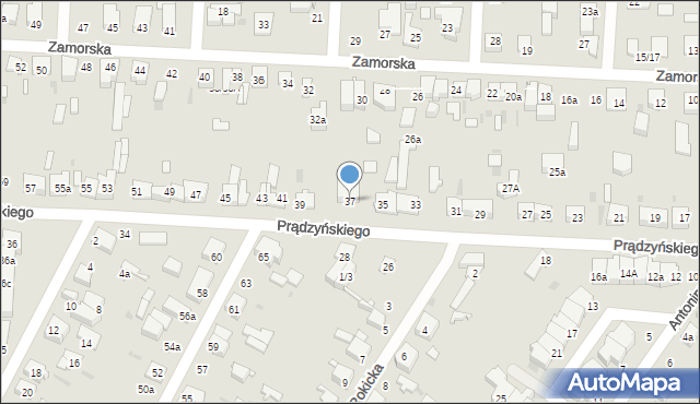 Łódź, Prądzyńskiego Ignacego, gen., 37, mapa Łodzi