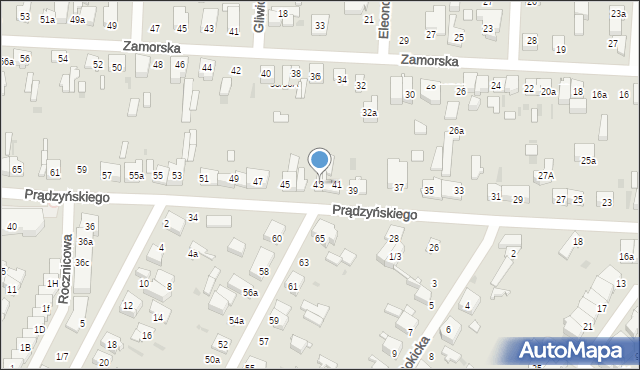 Łódź, Prądzyńskiego Ignacego, gen., 43A, mapa Łodzi