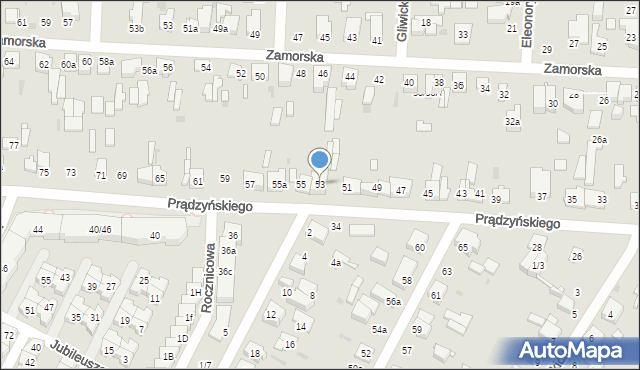 Łódź, Prądzyńskiego Ignacego, gen., 53, mapa Łodzi