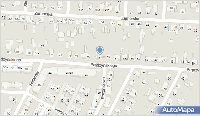 Łódź, Prądzyńskiego Ignacego, gen., 61, mapa Łodzi