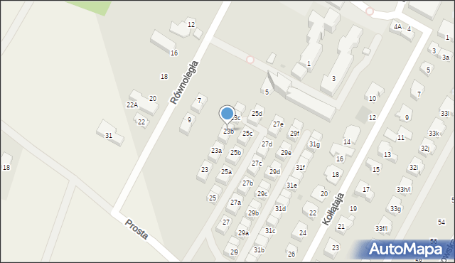 Łomianki, Prosta, 23b, mapa Łomianki