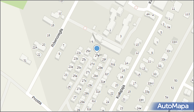 Łomianki, Prosta, 27e, mapa Łomianki