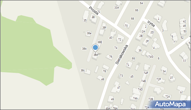 Łomianki, Prosta, 38d, mapa Łomianki