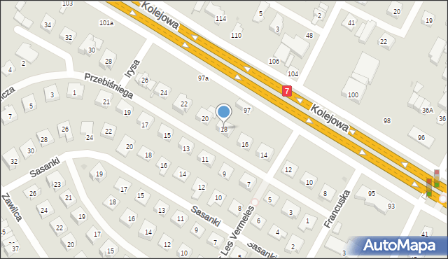 Łomianki, Przebiśniega, 18, mapa Łomianki