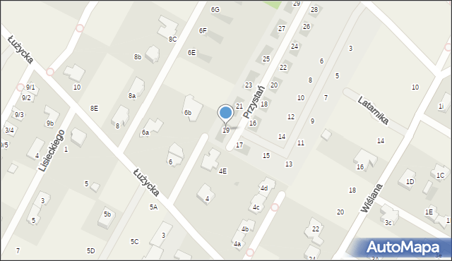 Łomianki Dolne, Przystań, 19, mapa Łomianki Dolne