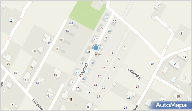 Łomianki Dolne, Przystań, 22, mapa Łomianki Dolne