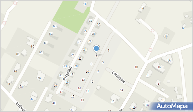 Łomianki Dolne, Przystań, 6, mapa Łomianki Dolne