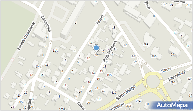 Łomża, Projektowana, 10, mapa Łomży