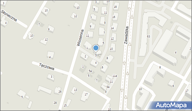 Łomża, Przedwiośnie, 3, mapa Łomży