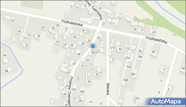 Łopuszna, Przerwy-Tetmajera Kazimierza, 27, mapa Łopuszna