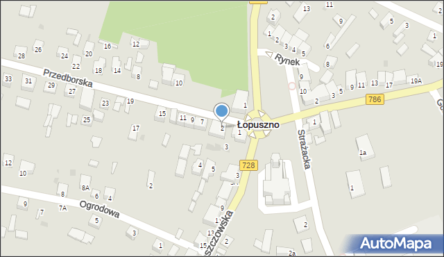 Łopuszno, Przedborska, 2, mapa Łopuszno
