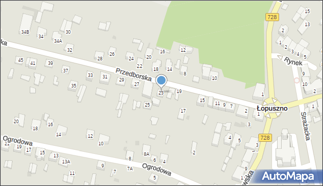 Łopuszno, Przedborska, 23, mapa Łopuszno