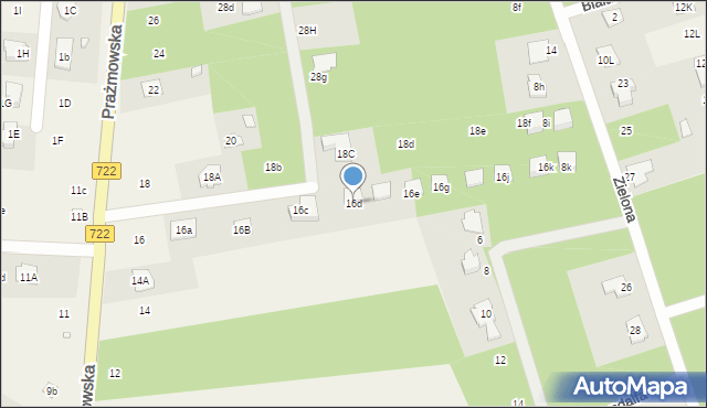 Łoś, Prażmowska, 16d, mapa Łoś