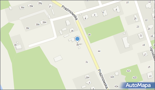 Łoś, Prażmowska, 33, mapa Łoś