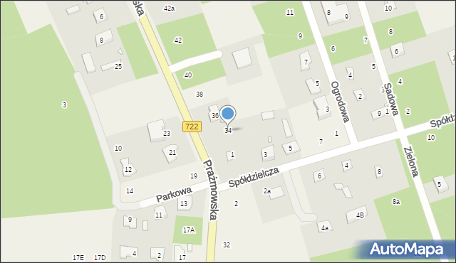 Łoś, Prażmowska, 34, mapa Łoś