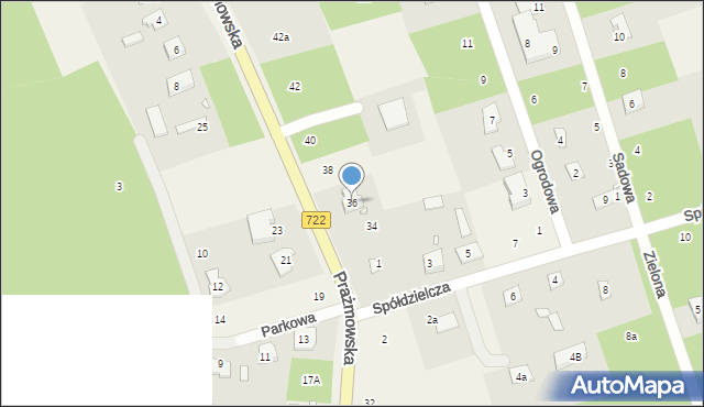 Łoś, Prażmowska, 36, mapa Łoś