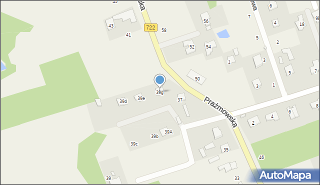 Łoś, Prażmowska, 39g, mapa Łoś