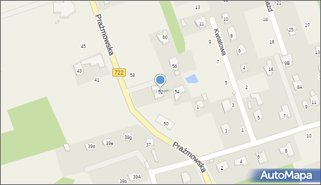 Łoś, Prażmowska, 52, mapa Łoś