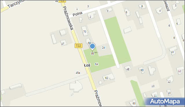 Łoś, Prażmowska, 66, mapa Łoś