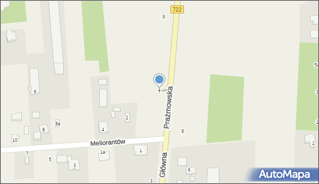 Łoś, Prażmowska, 7, mapa Łoś