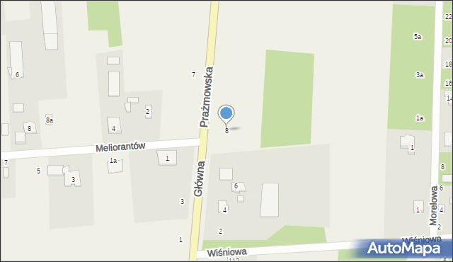 Łoś, Prażmowska, 8, mapa Łoś