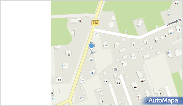 Łoś, Prażmowska, 80, mapa Łoś