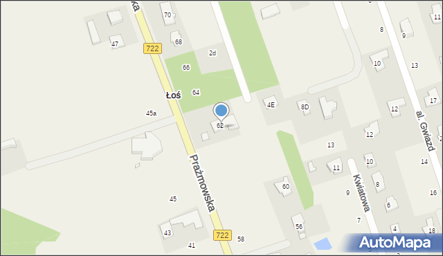 Łoś, Prażmowska, 8K, mapa Łoś